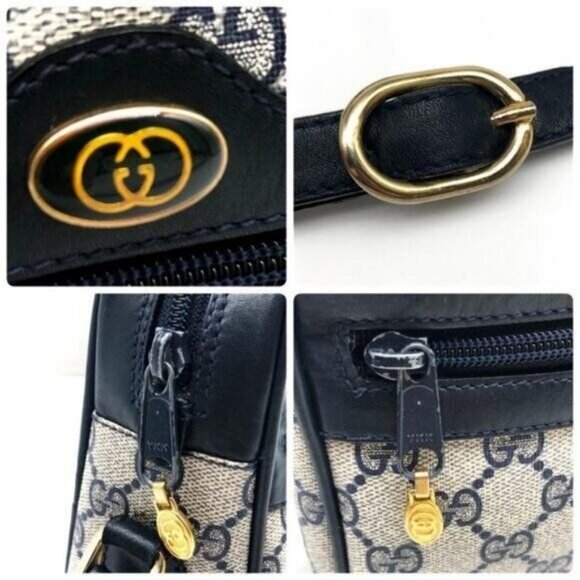 Authentic Gucci GG Supreme Navy Monogram Crossbody Sherry Canvas Shoulder Bag - Picture 11 of 16